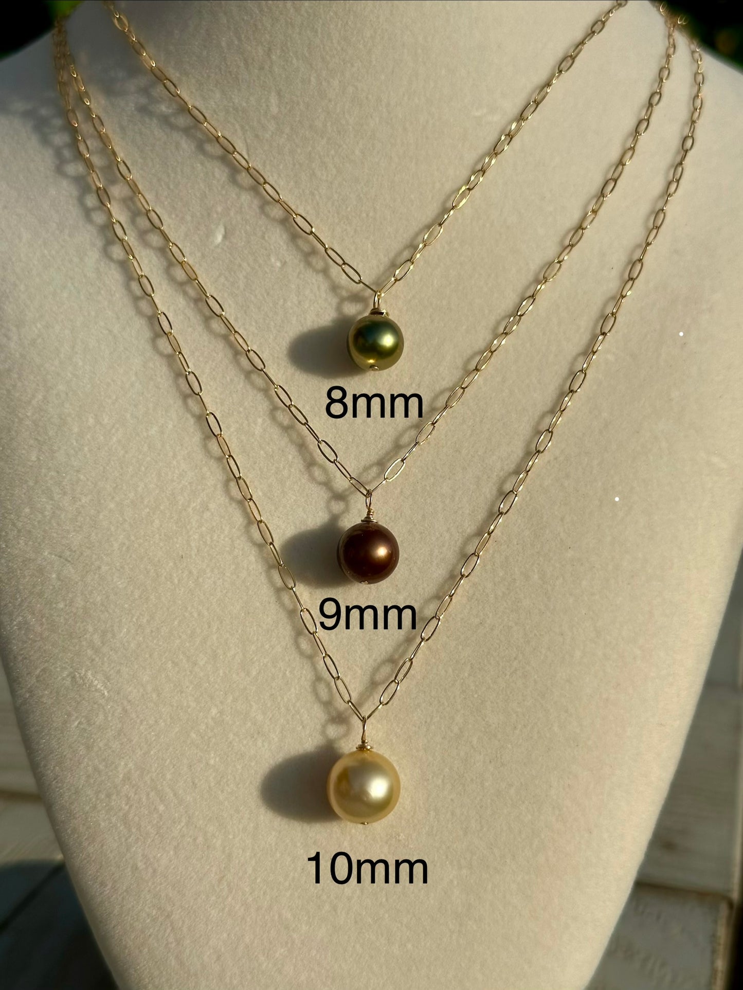 10mm Golden South Sea Pearl Necklace – 14k Gold Filled Paperclip Chain – Luxe Hawaiian Jewelry (Copy) (Copy)