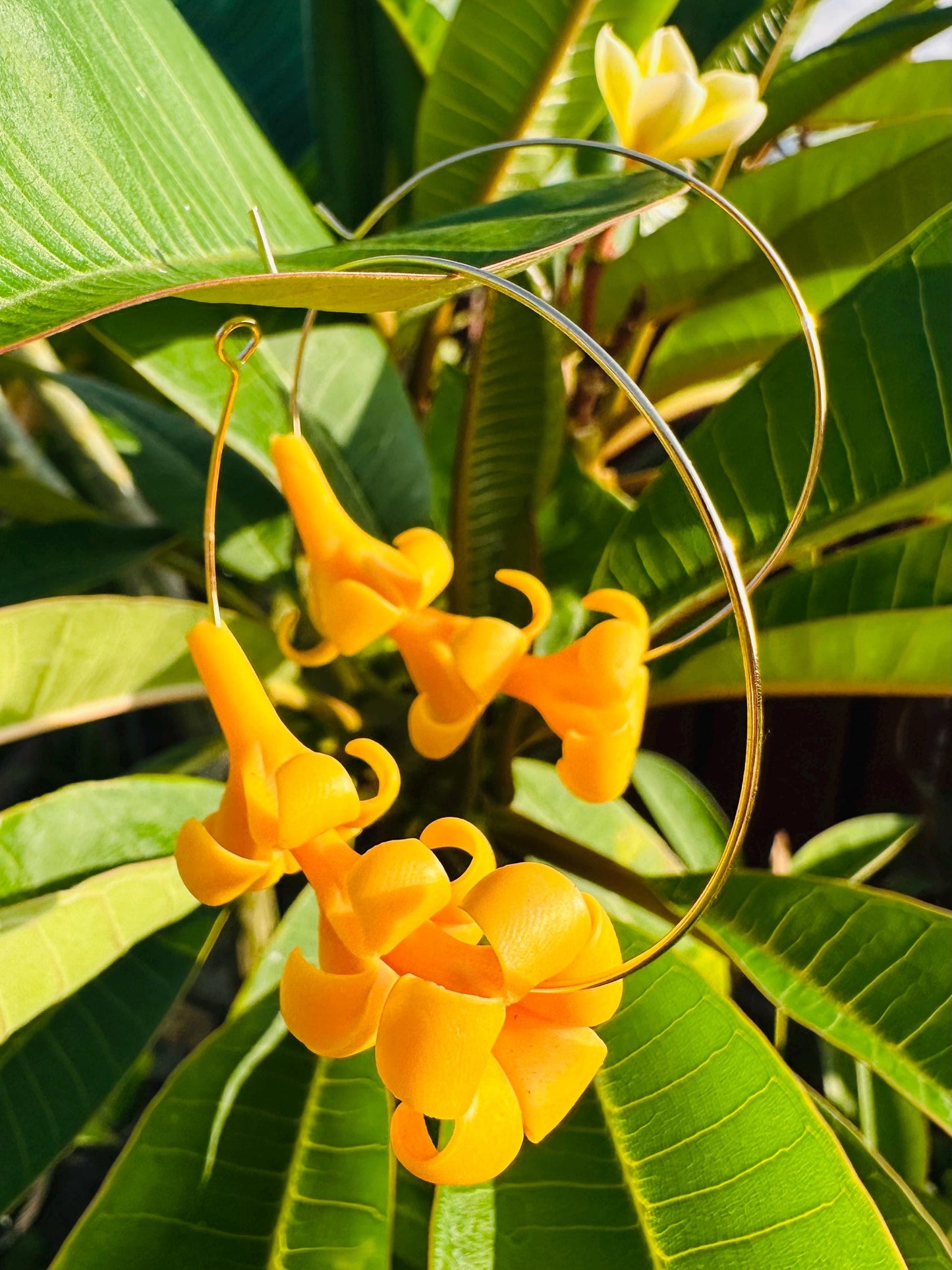Hawaiian Flower Hoop Earrings – Handmade Hawaii Pua Jewelry
