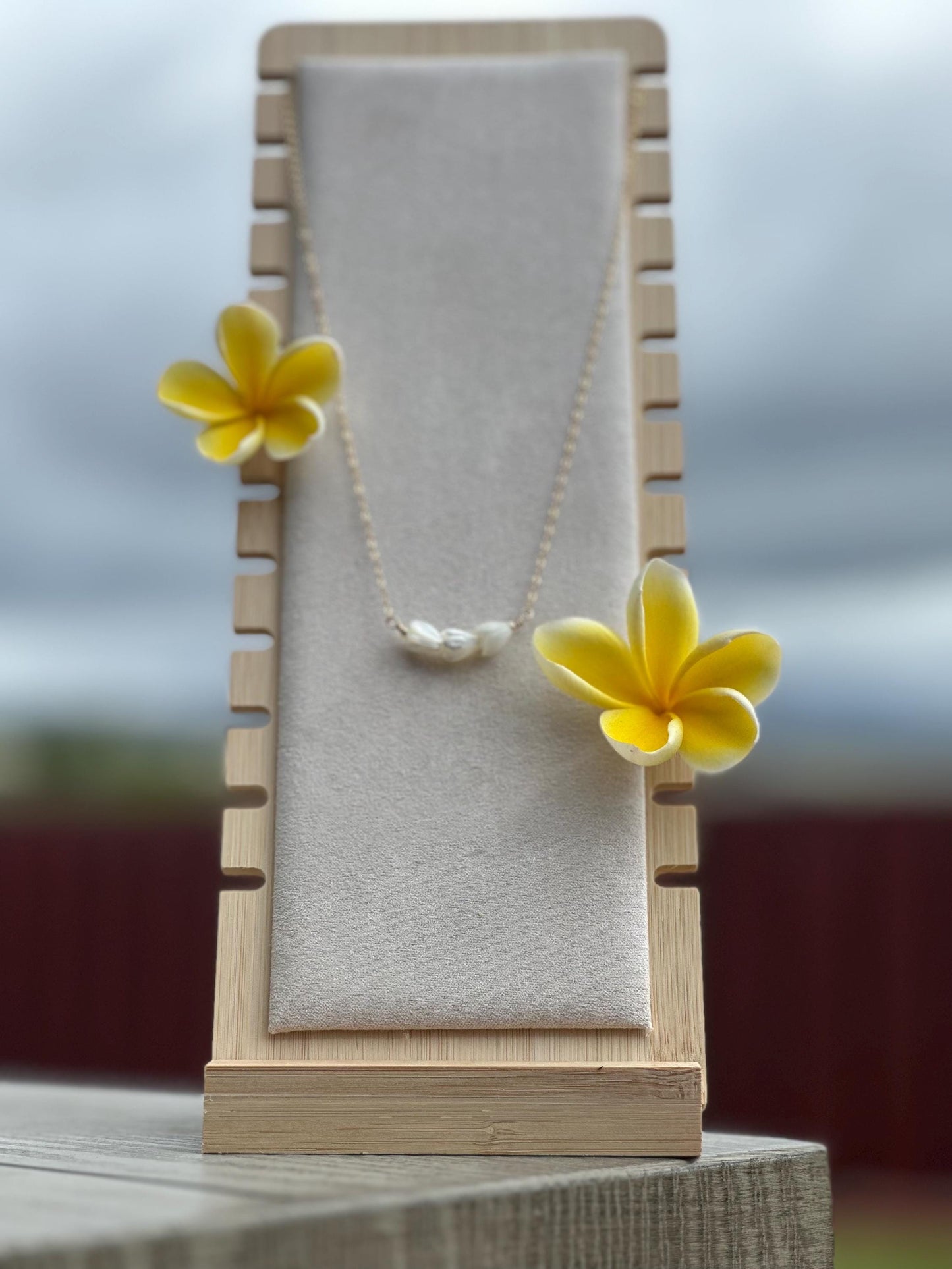 Dainty Pikake Necklace – Mother of Pearl & 14k Gold Filled - 16” + 2” Extender