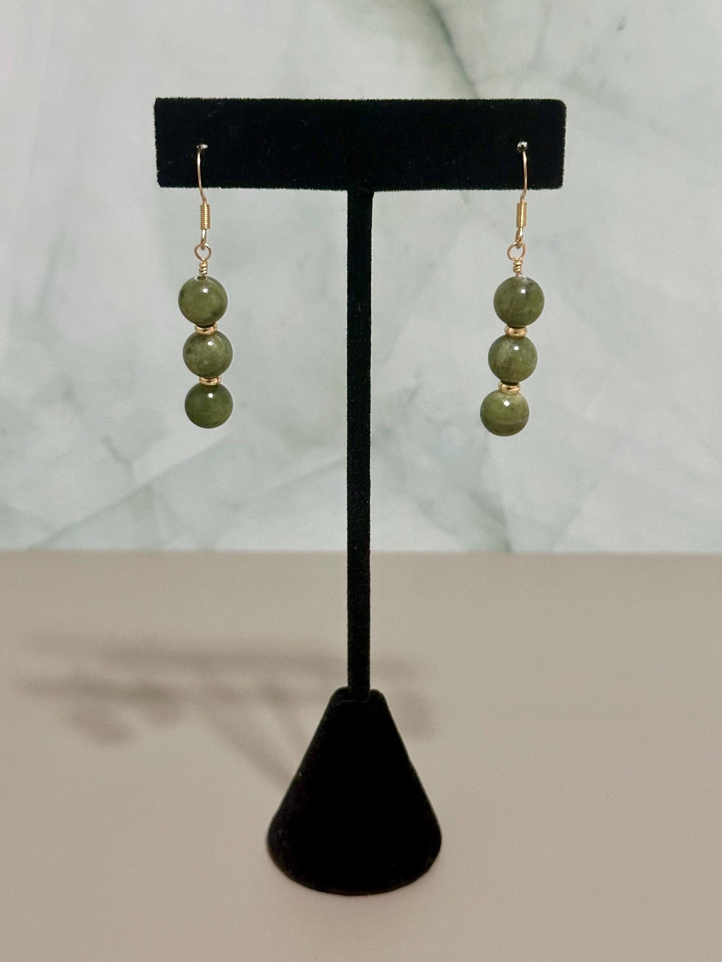 Jade Drop Earrings – 14k Gold Filled | Handmade in Hawai‘i