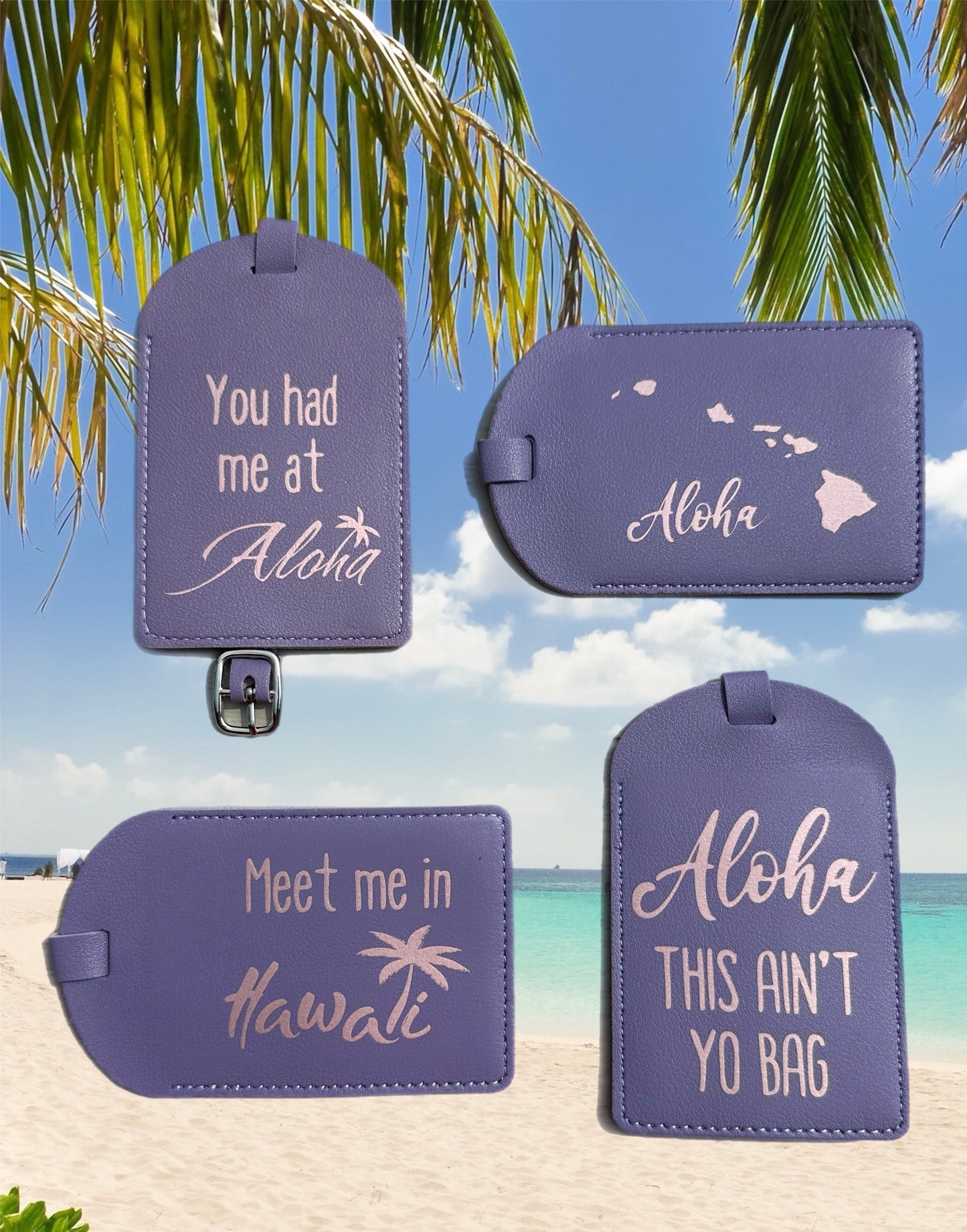 Hawaiian-Inspired Luggage Tags | Travel Tags with Fun Aloha Sayings