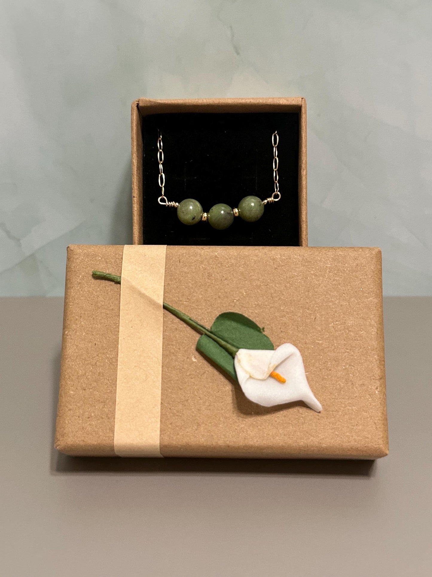 Jade Bead Bracelet – 14k Gold Filled | 8” Handmade in Hawai‘i