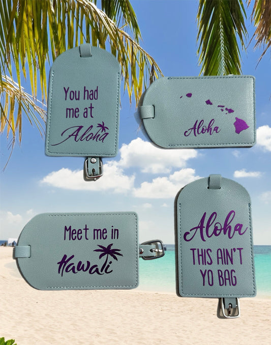 Hawaiian-Inspired Luggage Tags | Travel Tags with Fun Aloha Sayings