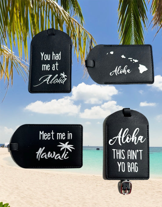 Hawaiian-Inspired Luggage Tags | Travel Tags with Fun Aloha Sayings