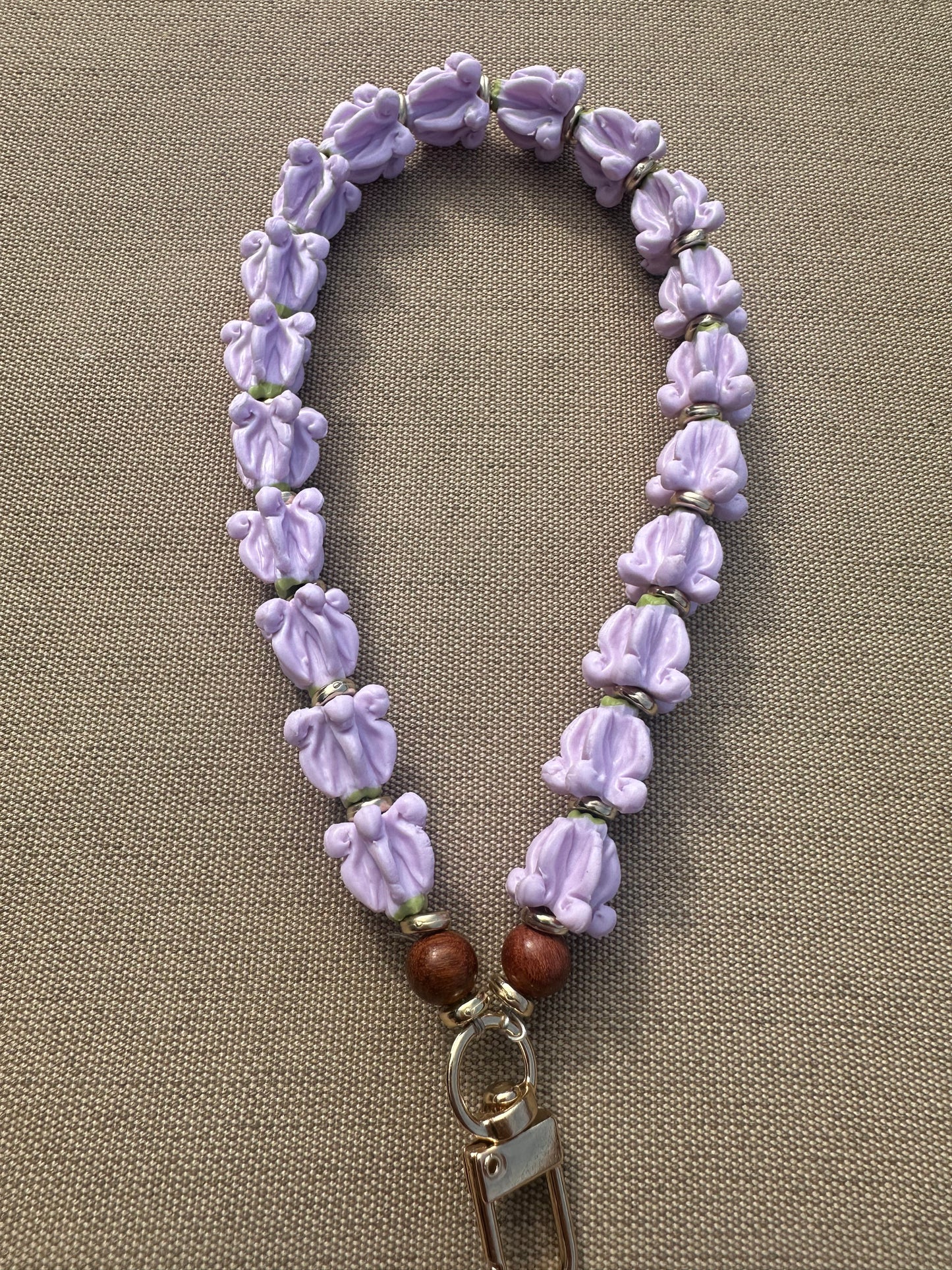 Handcrafted Flower Phone Charm: Hawaiian Lei Wrist Strap