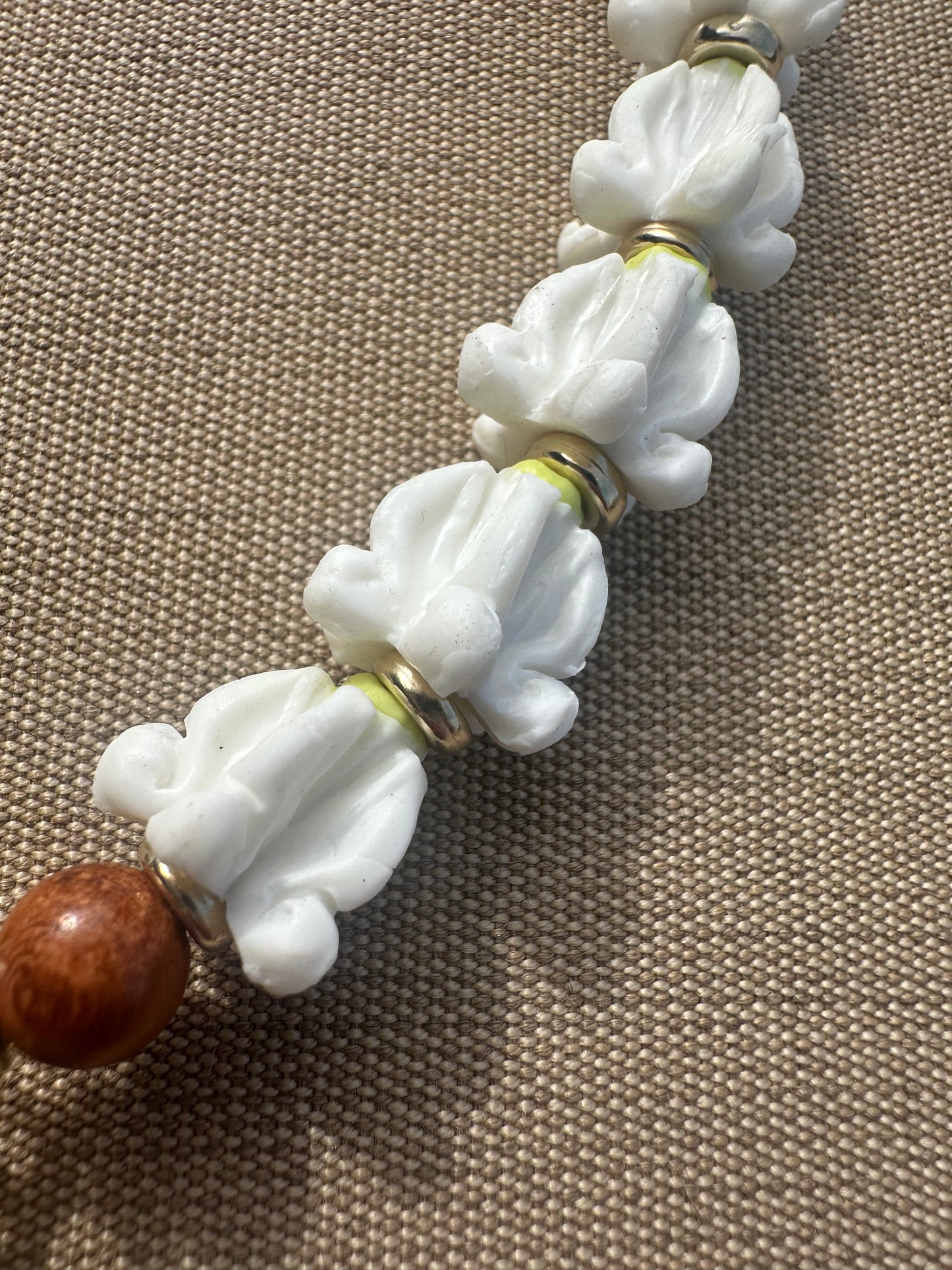 Handcrafted Flower Phone Charm: Hawaiian Lei Wrist Strap