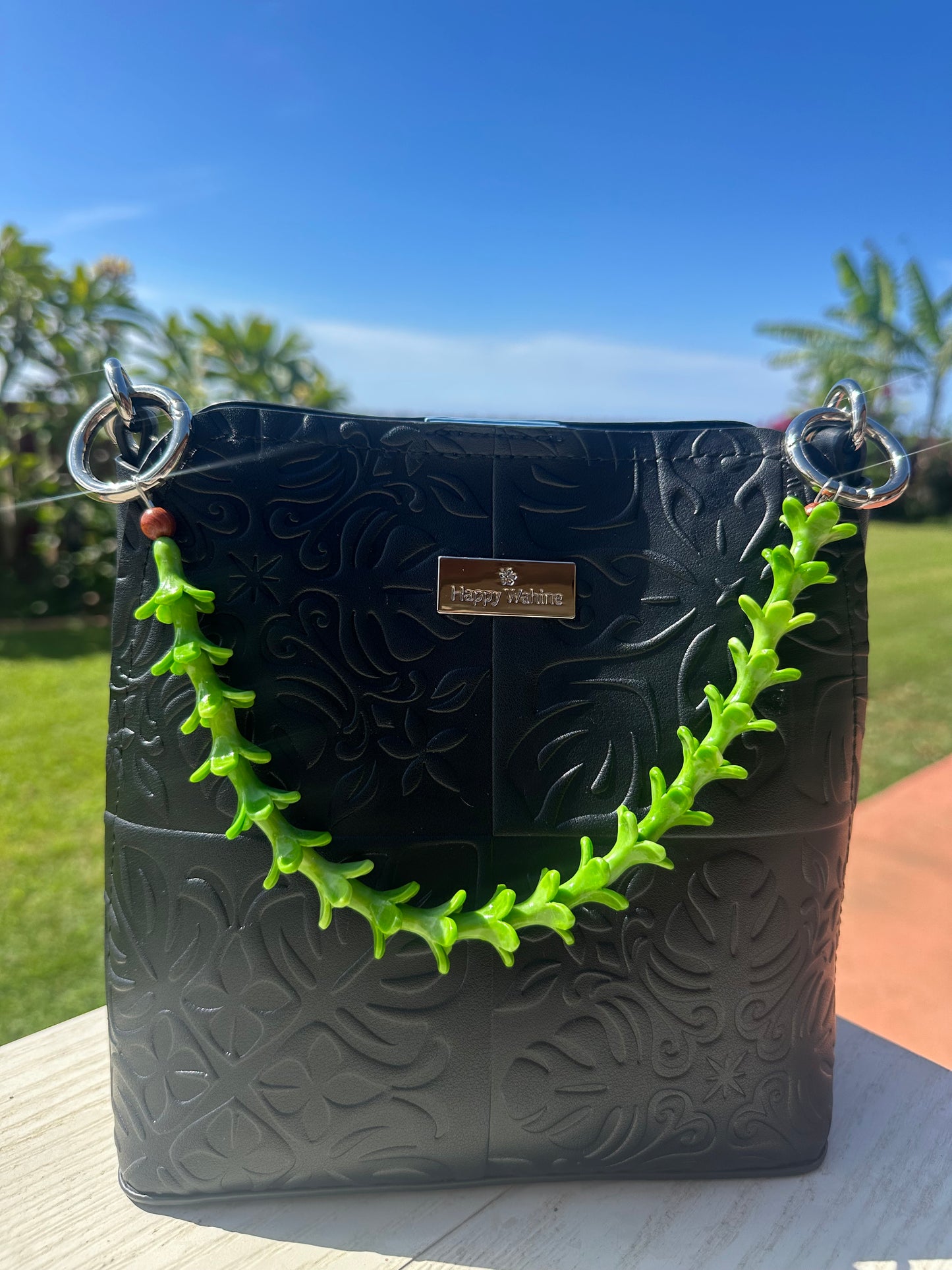 Handmade Pakalana Flower Purse Charm: Tropical Bag Lei