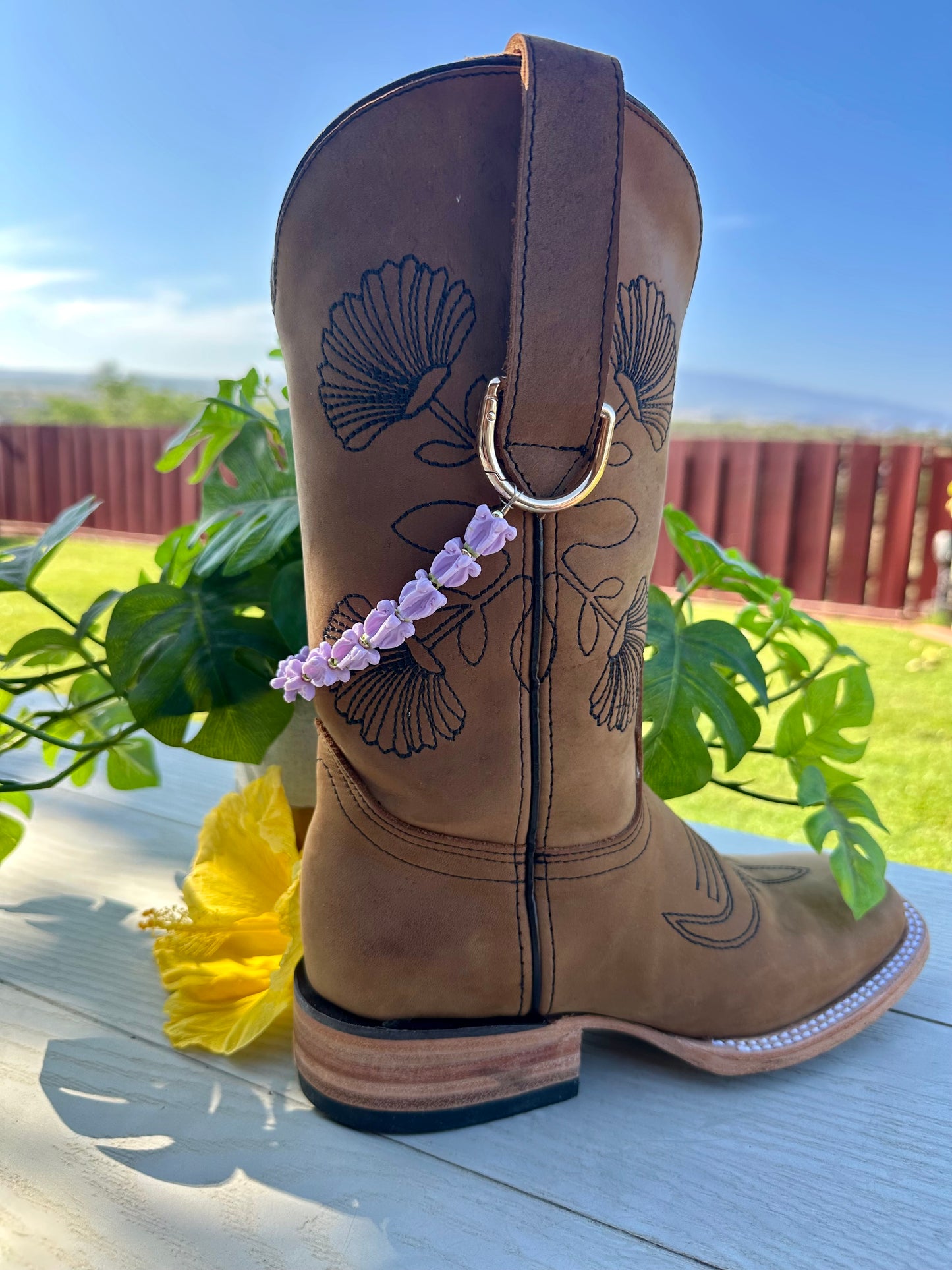 Handmade Cowboy Boot Lei | Hawaiian Floral Western Accessory