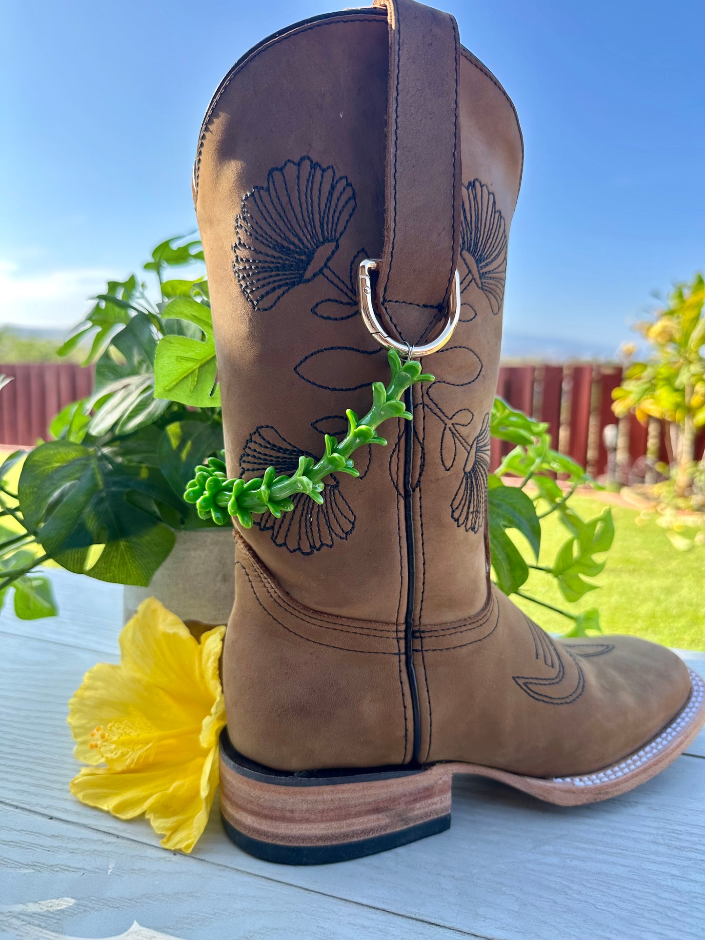 Handmade Cowboy Boot Lei | Hawaiian Floral Western Accessory