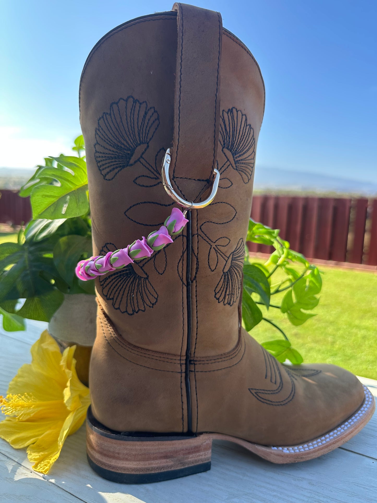 Handmade Cowboy Boot Lei | Hawaiian Floral Western Accessory