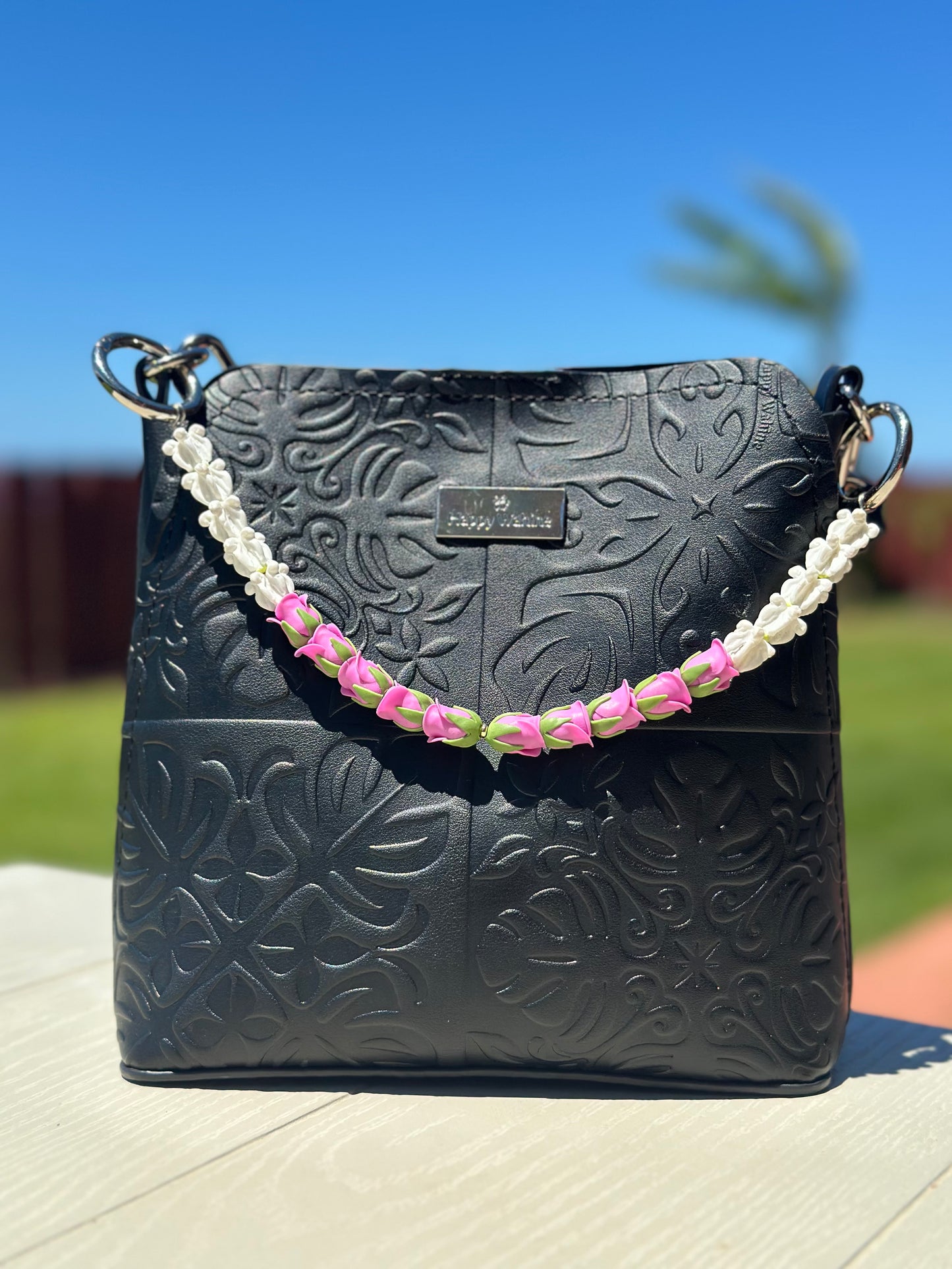 Hawaiian Mixed Flower Purse Charm | Bag Lei