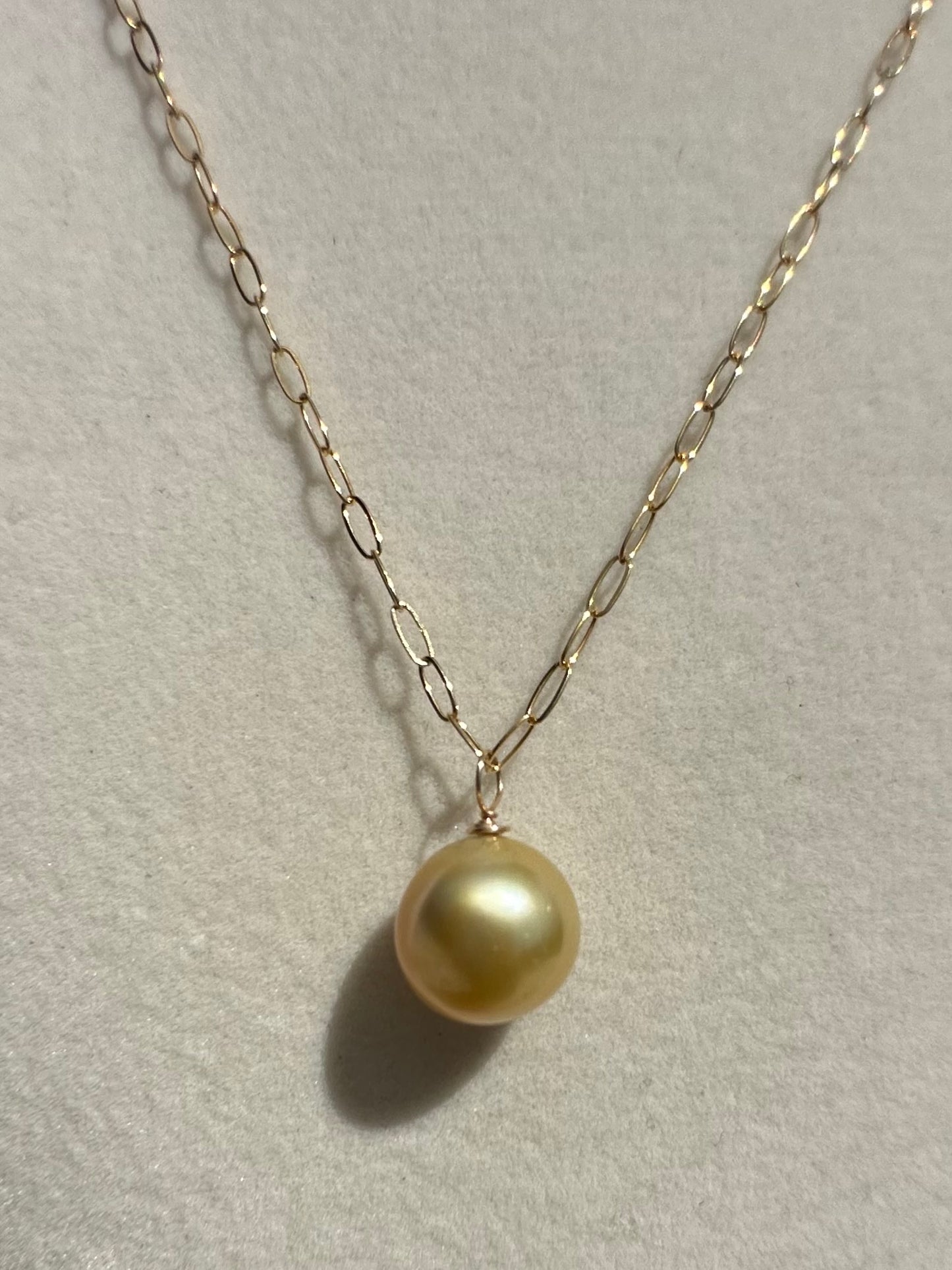 10mm Golden South Sea Pearl Necklace – 14k Gold Filled Paperclip Chain – Luxe Hawaiian Jewelry (Copy) (Copy)