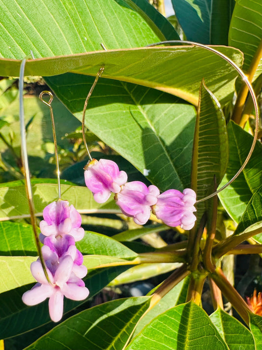 Hawaiian Flower Hoop Earrings – Handmade Hawaii Pua Jewelry