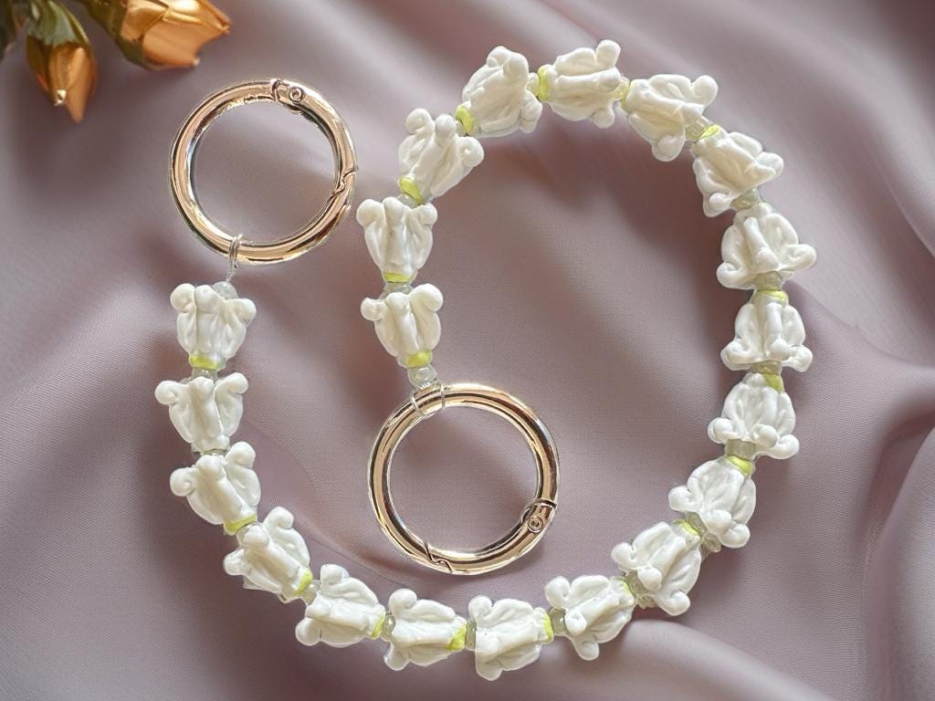 Handmade Hawaiian Flower Purse Charm | Bag Lei