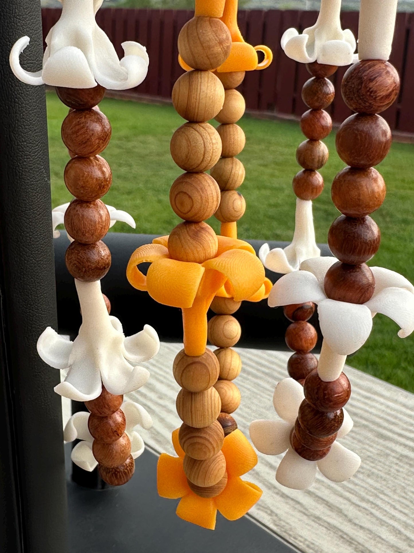 Puakenikeni Car Lei, Car Charm, Rearview Mirror Accessory, Forever Lei