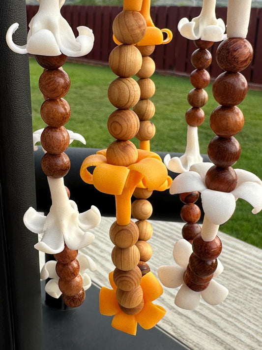 Puakenikeni Car Lei, Car Charm, Rearview Mirror Accessory, Forever Lei