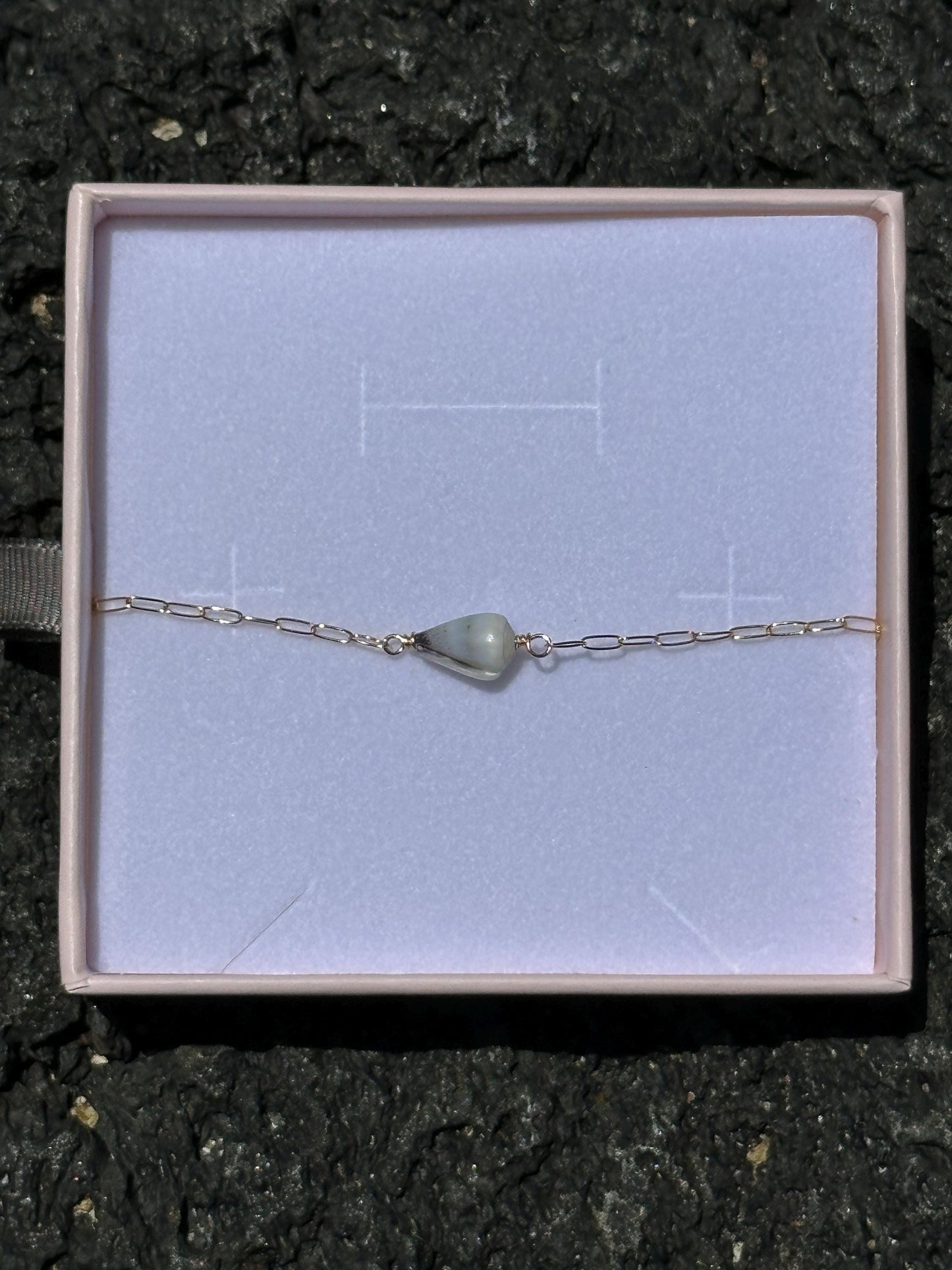 Hawaiian Cone Shell Bracelet – Adjustable Gold Paperclip Chain (8.25”)