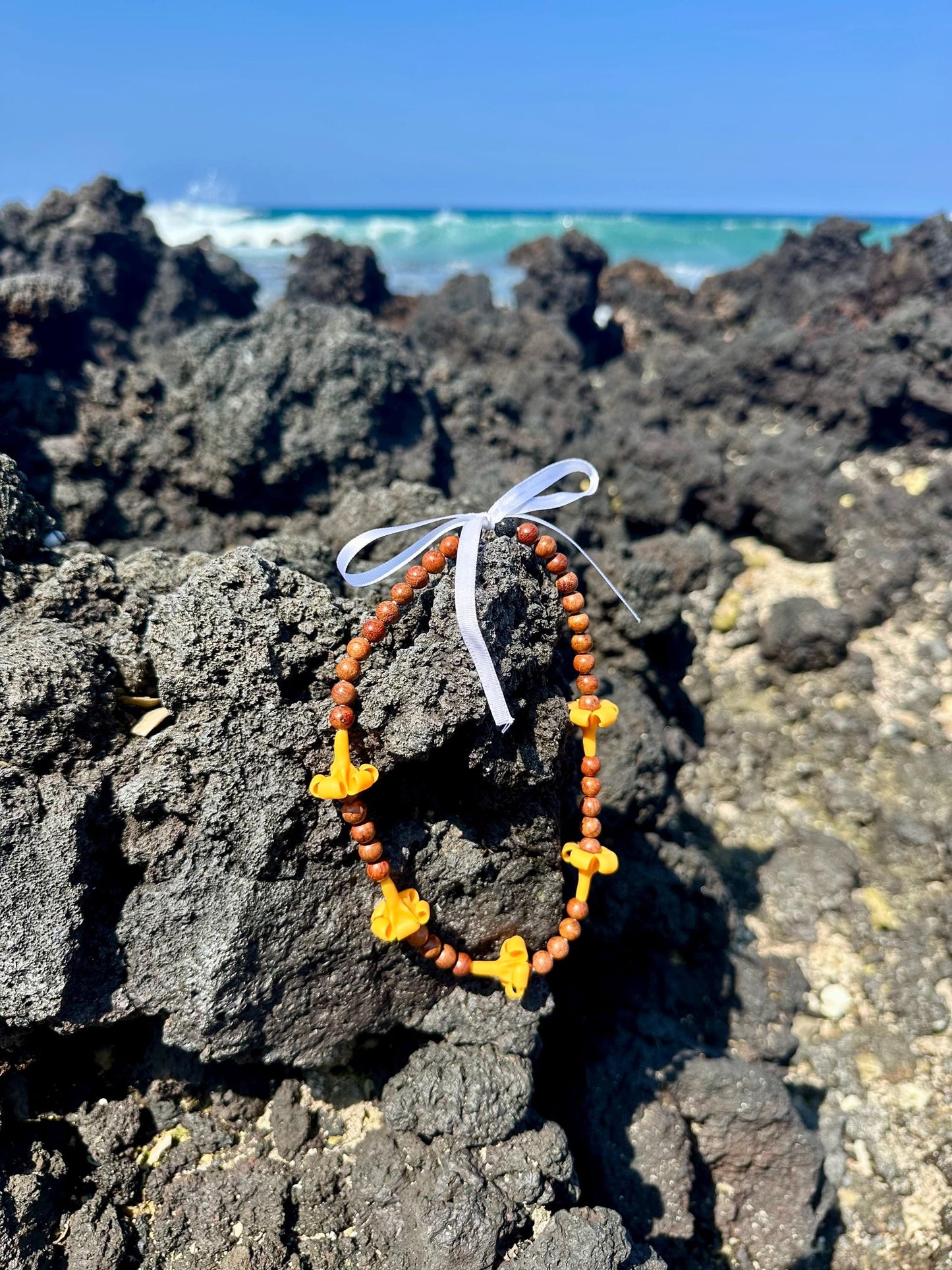 Puakenikeni Car Lei, Car Charm, Rearview Mirror Accessory, Forever Lei