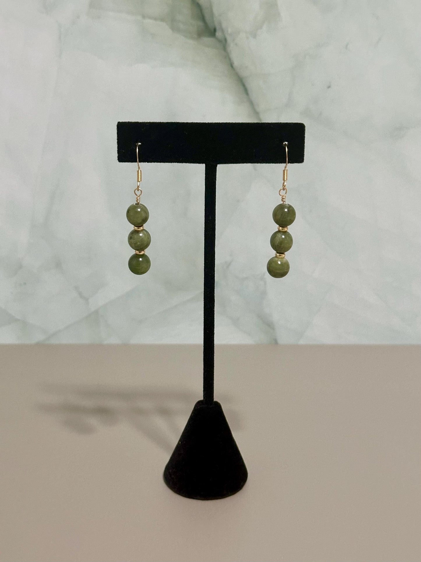Jade Drop Earrings – 14k Gold Filled | Handmade in Hawai‘i