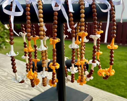 Puakenikeni Car Lei, Car Charm, Rearview Mirror Accessory, Forever Lei