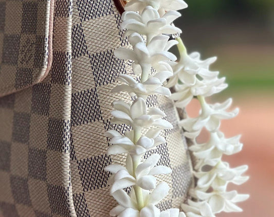 Handmade Hawaiian Flower Purse Charm | Bag Lei